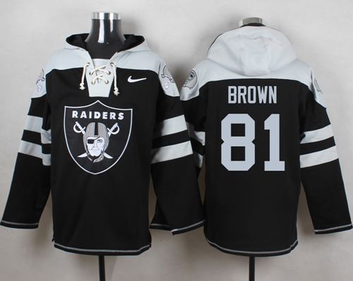 Nike Raiders #81 Tim Brown Black Player Pullover NFL Hoodie